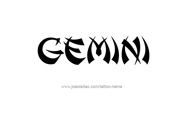 Tattoo Design Horoscope Name Gemini