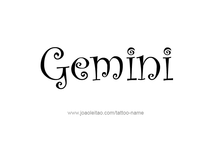 Tattoo Design Horoscope Name Gemini