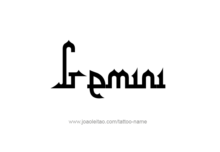 Tattoo Design Horoscope Name Gemini