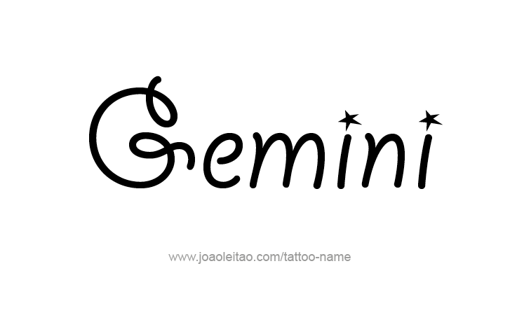 Tattoo Design Horoscope Name Gemini