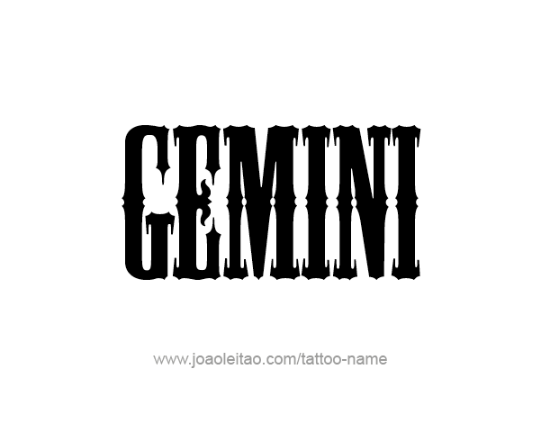 Tattoo Design Horoscope Name Gemini