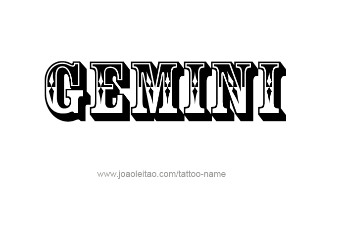 Tattoo Design Horoscope Name Gemini