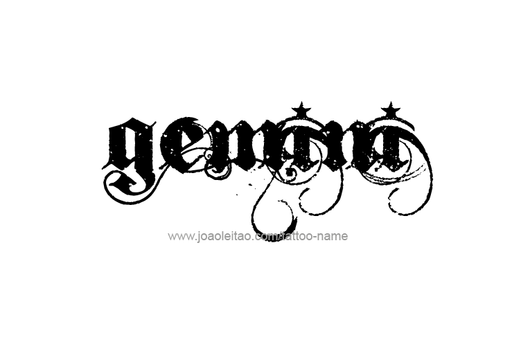 Tattoo Design Horoscope Name Gemini