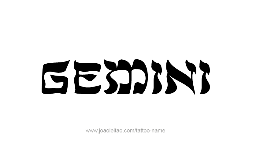 Tattoo Design Horoscope Name Gemini