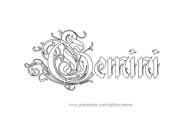 Tattoo Design Horoscope Name Gemini