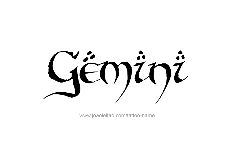 Tattoo Design Horoscope Name Gemini