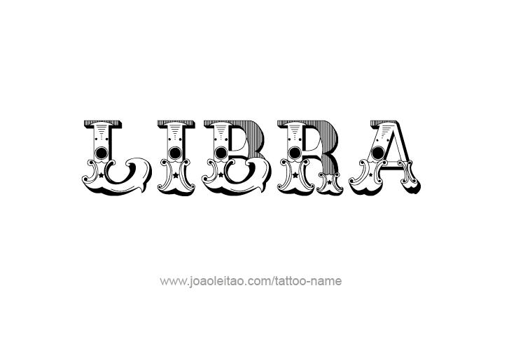 Tattoo Design Horoscope Name Libra