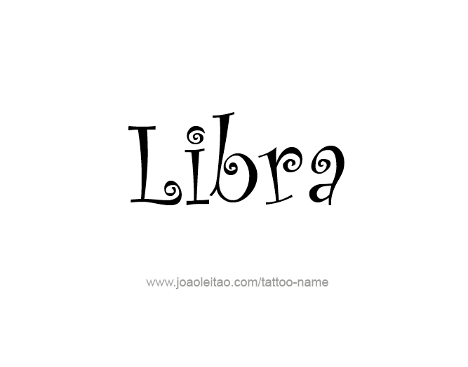 Tattoo Design Horoscope Name Libra