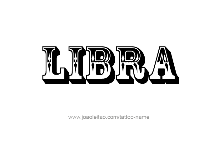 Tattoo Design Horoscope Name Libra