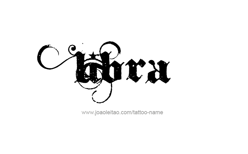 Tattoo Design Horoscope Name Libra