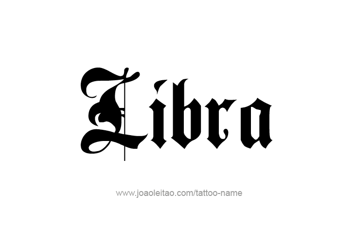 Tattoo Design Horoscope Name Libra