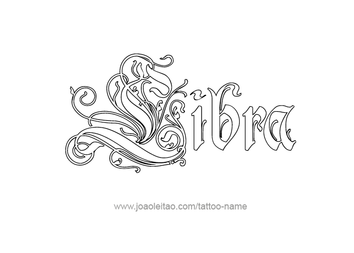 Tattoo Design Horoscope Name Libra