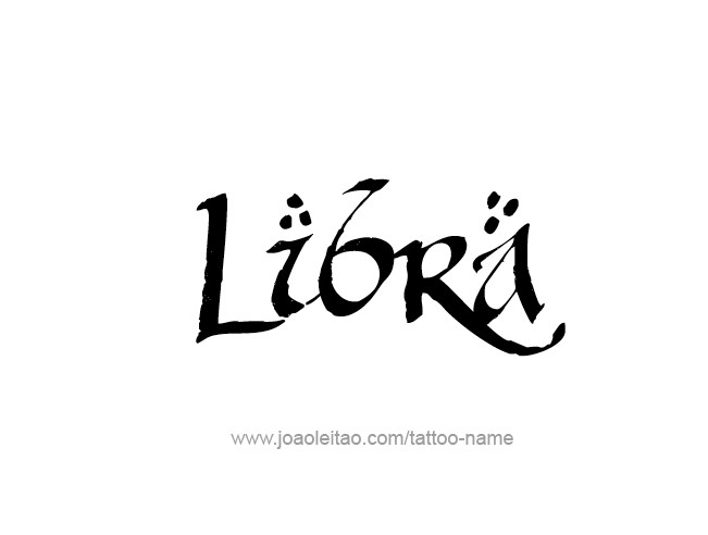 Tattoo Design Horoscope Name Libra