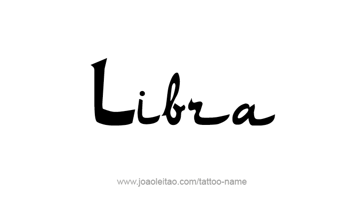 Tattoo Design Horoscope Name Libra