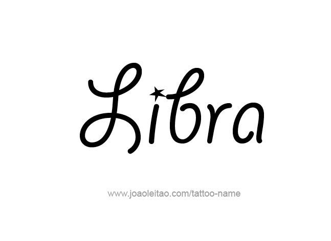 Tattoo Design Horoscope Name Libra