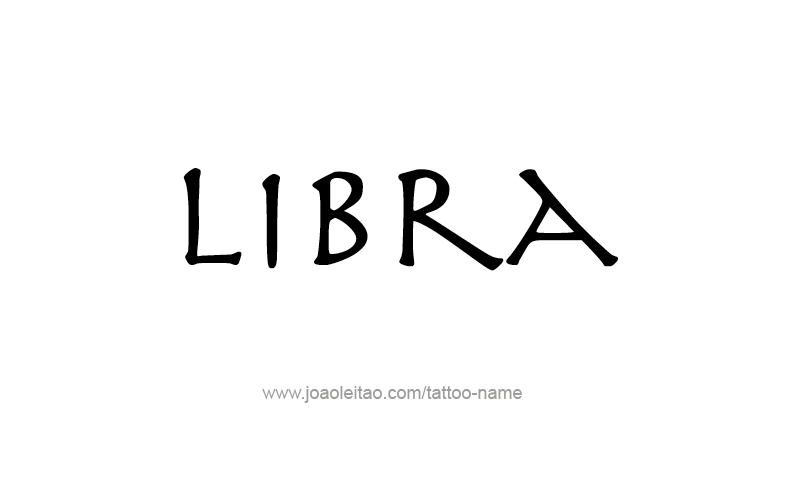 Tattoo Design Horoscope Name Libra