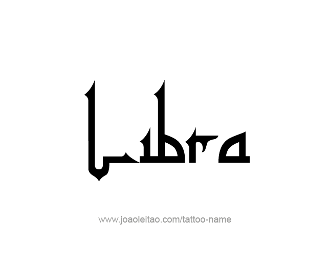 Tattoo Design Horoscope Name Libra