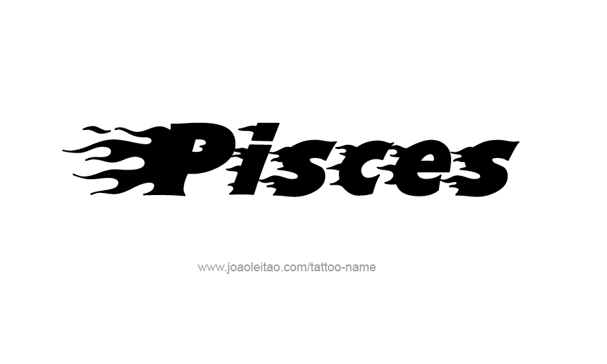 Tattoo Design Horoscope Name Pisces