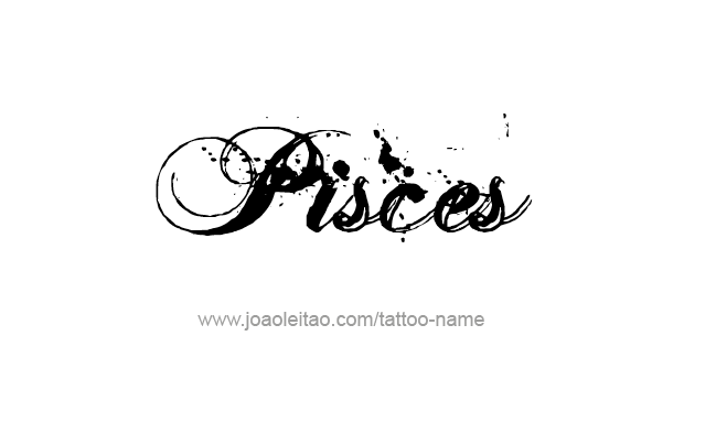 Tattoo Design Horoscope Name Pisces