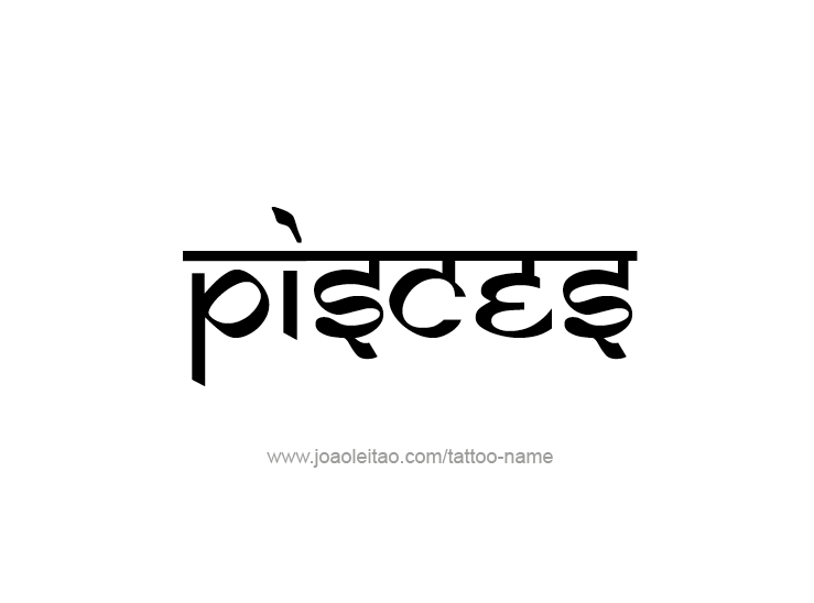 Tattoo Design Horoscope Name Pisces