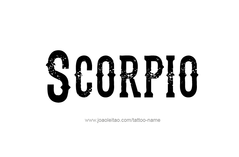 Tattoo Design Horoscope Name Scorpio