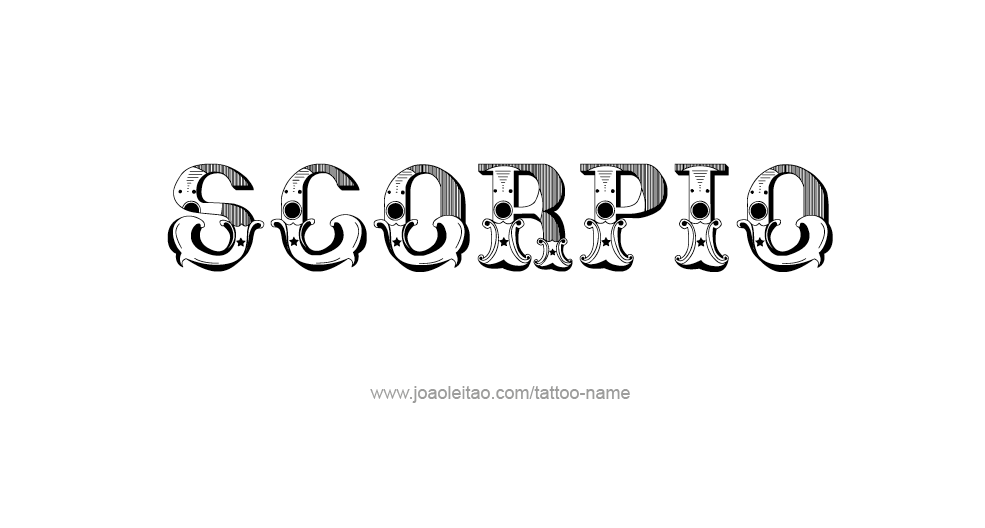 Tattoo Design Horoscope Name Scorpio