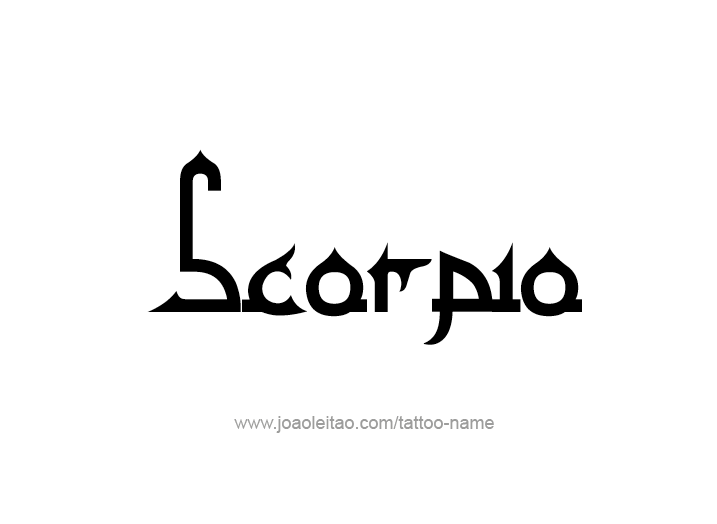 Tattoo Design Horoscope Name Scorpio