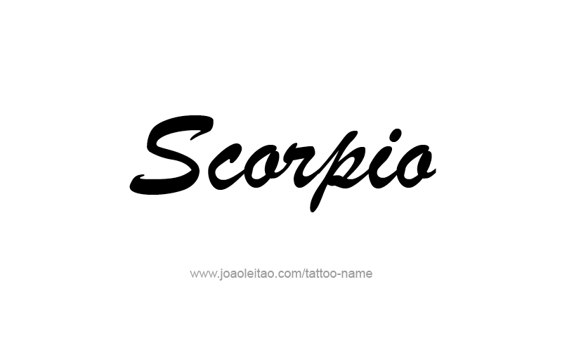 Tattoo Design Horoscope Name Scorpio