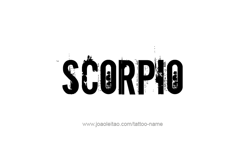 Tattoo Design Horoscope Name Scorpio