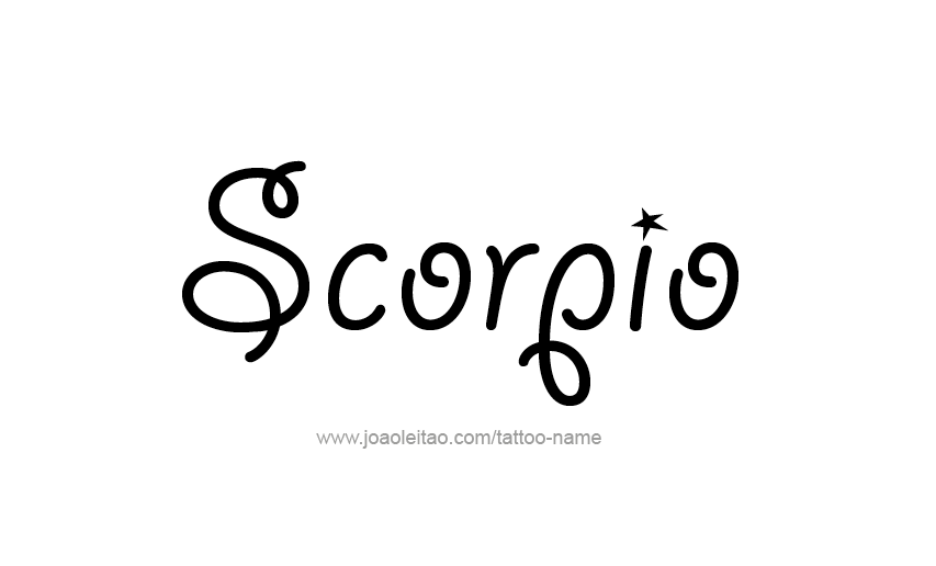 Tattoo Design Horoscope Name Scorpio