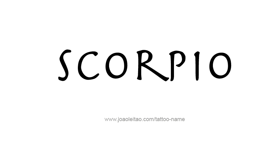 Tattoo Design Horoscope Name Scorpio