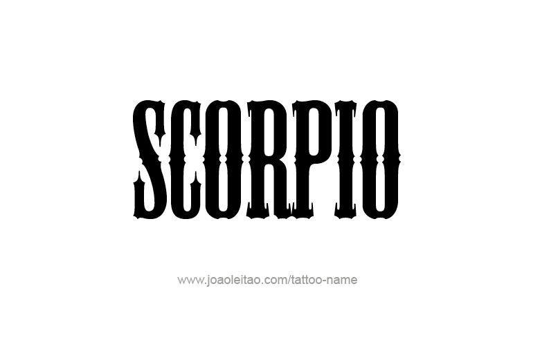 Tattoo Design Horoscope Name Scorpio