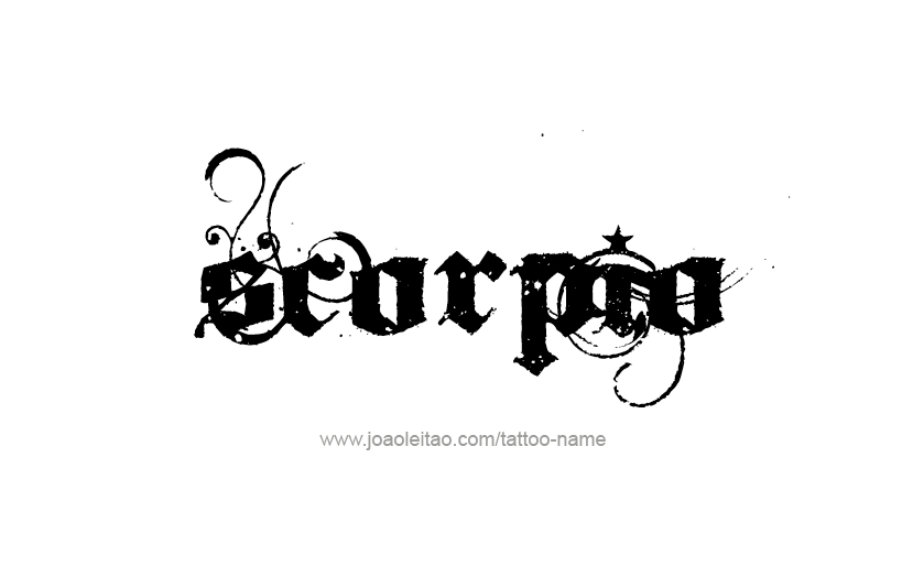 Tattoo Design Horoscope Name Scorpio