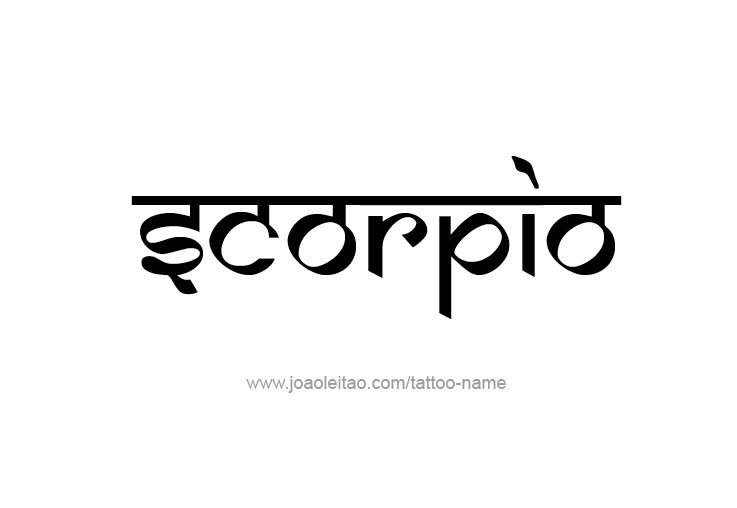 Tattoo Design Horoscope Name Scorpio