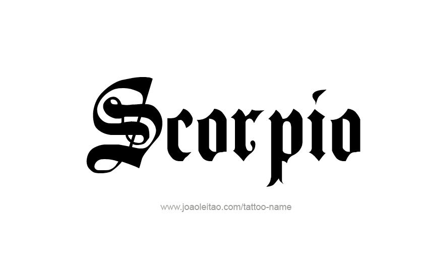 Tattoo Design Horoscope Name Scorpio