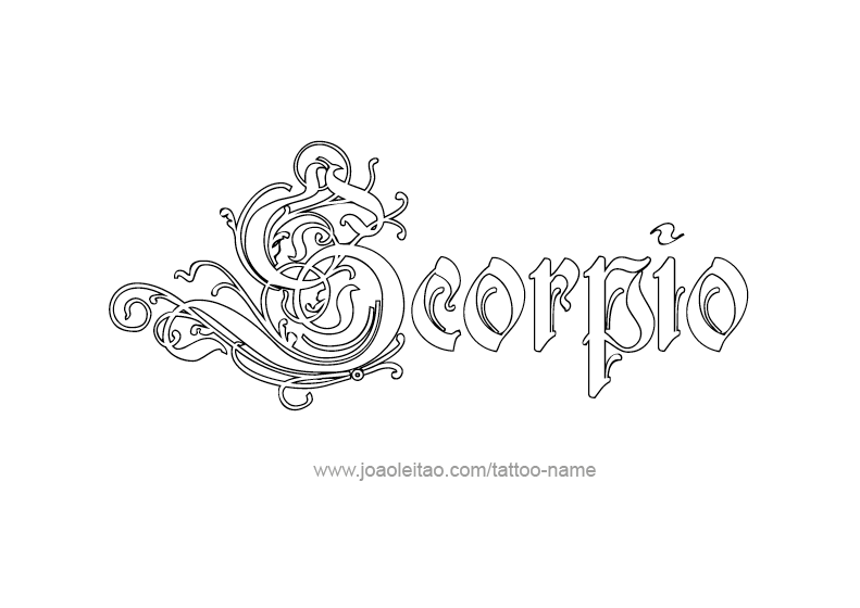 Tattoo Design Horoscope Name Scorpio