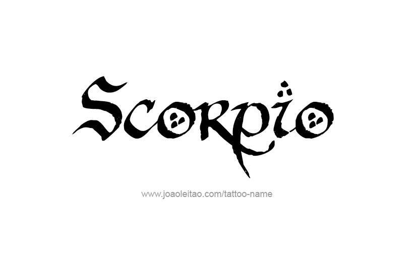 Tattoo Design Horoscope Name Scorpio