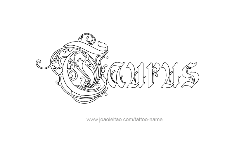 Tattoo Design Horoscope Name Taurus