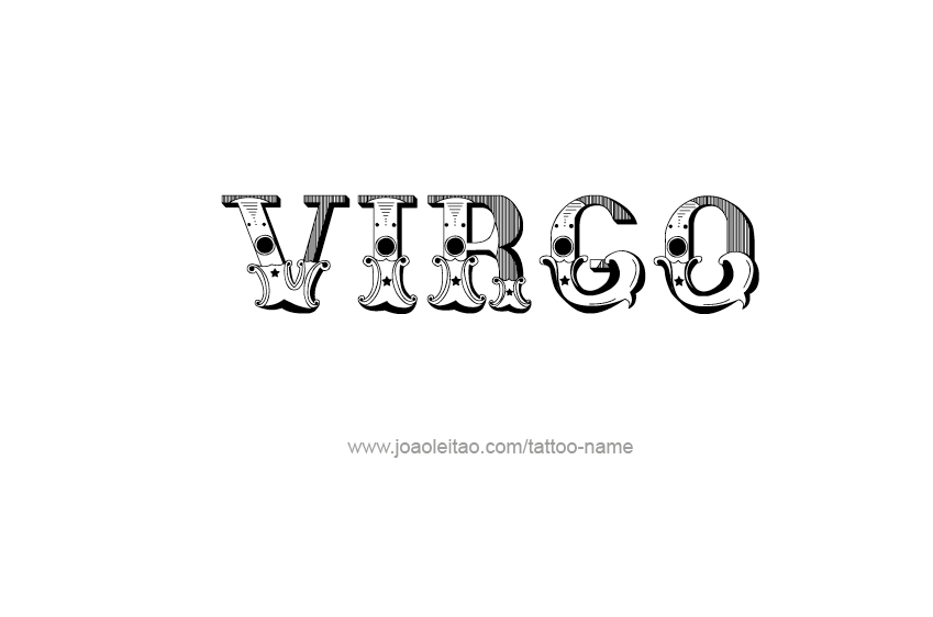 Tattoo Design Horoscope Name Virgo