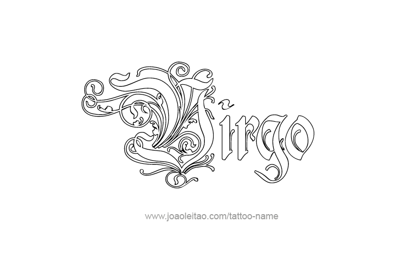 Tattoo Design Horoscope Name Virgo