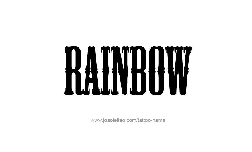 Tattoo Design Love Word Name Rainbow