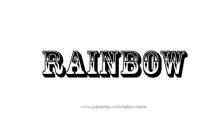 Tattoo Design Love Word Name Rainbow