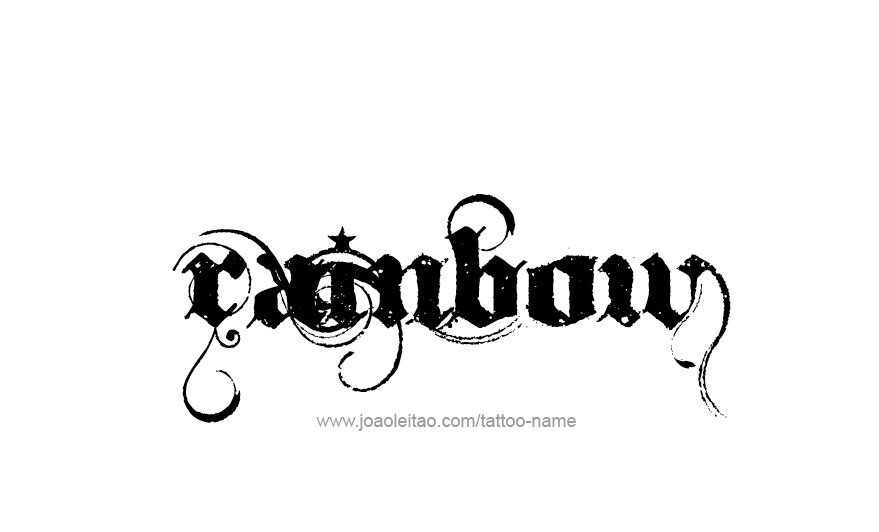 Tattoo Design Love Word Name Rainbow