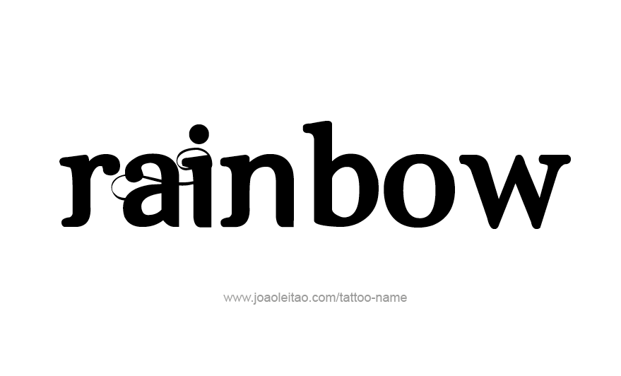 Tattoo Design Love Word Name Rainbow