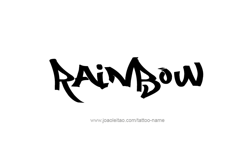 Tattoo Design Love Word Name Rainbow