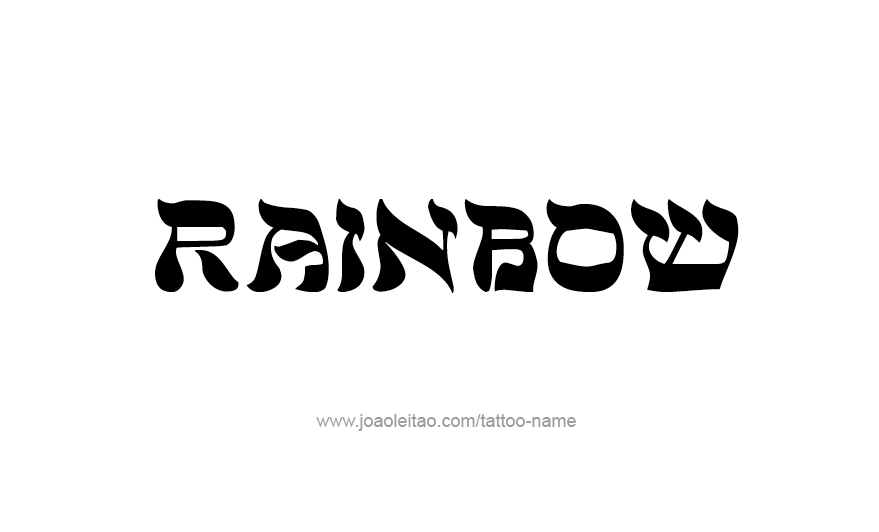 Tattoo Design Love Word Name Rainbow