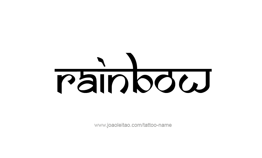 Tattoo Design Love Word Name Rainbow