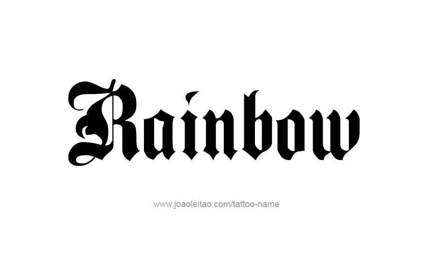 Tattoo Design Love Word Name Rainbow