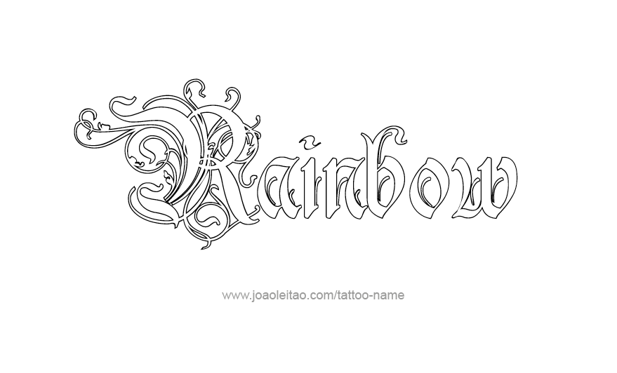 Tattoo Design Love Word Name Rainbow