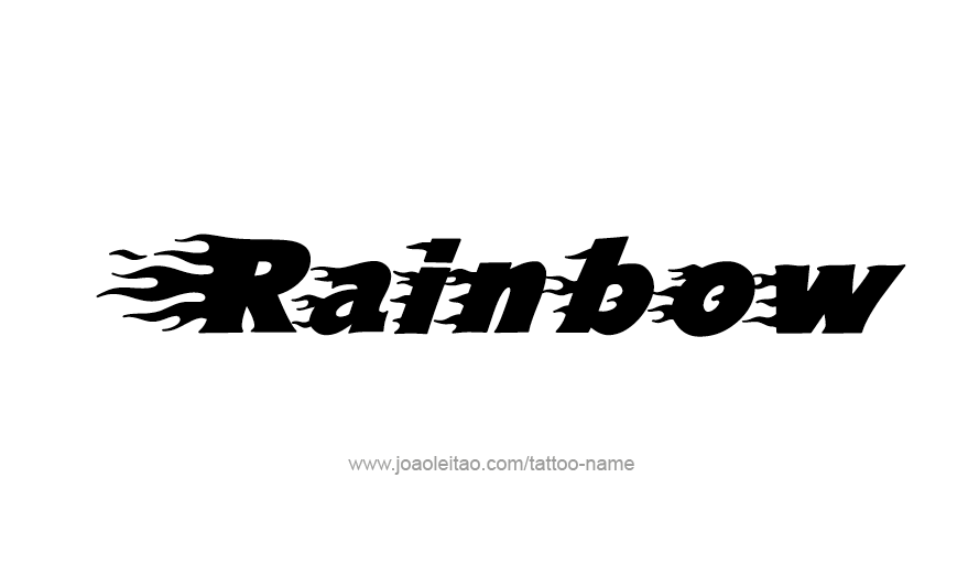 Tattoo Design Love Word Name Rainbow